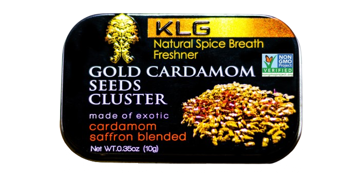 !GC - 1 Metal Tin of Gold Cardamom Seeds Cluster (10g) Vegan Certified, NON - GMO, No Sugar Added, Gluten-Free, MADE IN USA