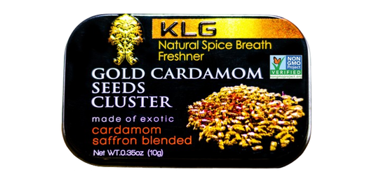 !GC - 1 Metal Tin of Gold Cardamom Seeds Cluster (10g) Vegan Certified, NON - GMO, No Sugar Added, Gluten-Free, MADE IN USA